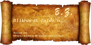 Blikhardt Zalán névjegykártya