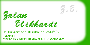 zalan blikhardt business card